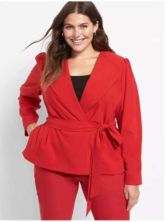 Lane Bryant Jackets & Blazers - Lane Bryant Red Wrap Blazer